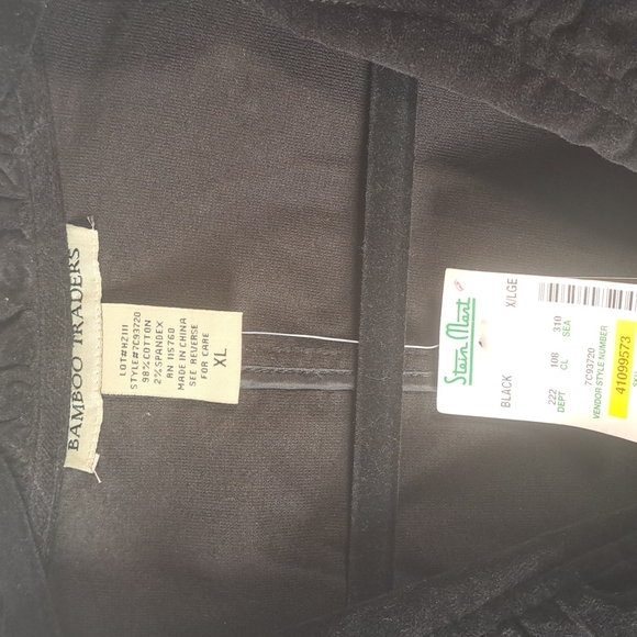 Black Sleeveless Velveteen Style Rhinestones Buttons Top XL by Bamboo Traders - Picture 2 of 5